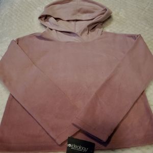 Girls Lilac Flor Fleece Hoodie Shirt sz S 7/8- NWT